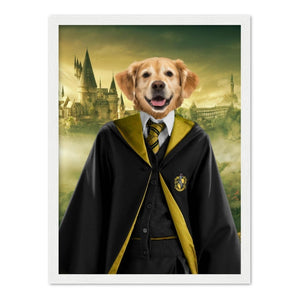Hufflepuff (Harry Potter Inspired): Custom Pet Portrait - Paw & Glory, paw and glory, in home pet photography, pet photo clothing, professional pet photos, dog canvas art, for pet portraits, admiral pet portrait, pet portraits