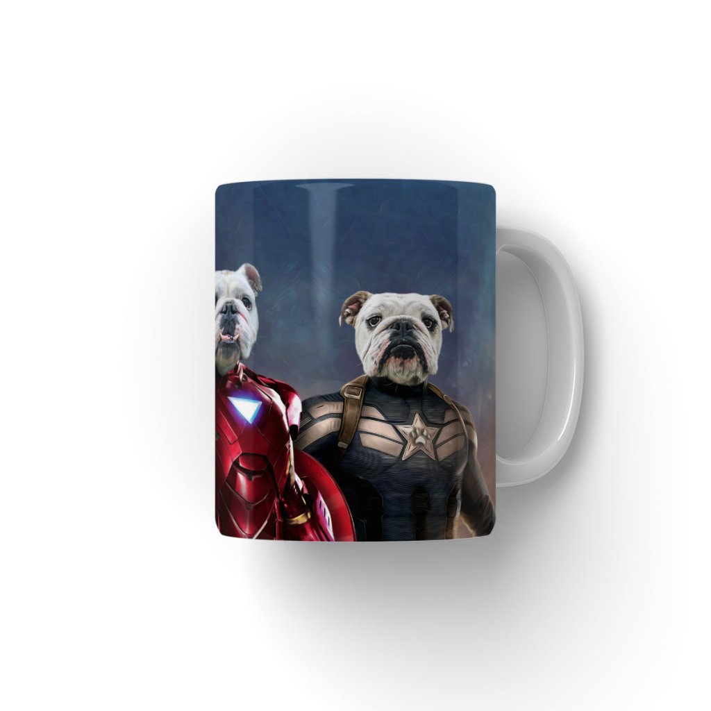 Iron Paw & Captain Pawmerica: Custom Pet Coffee Mug - Paw & Glory - #pet portraits# - #dog portraits# - #pet portraits uk#