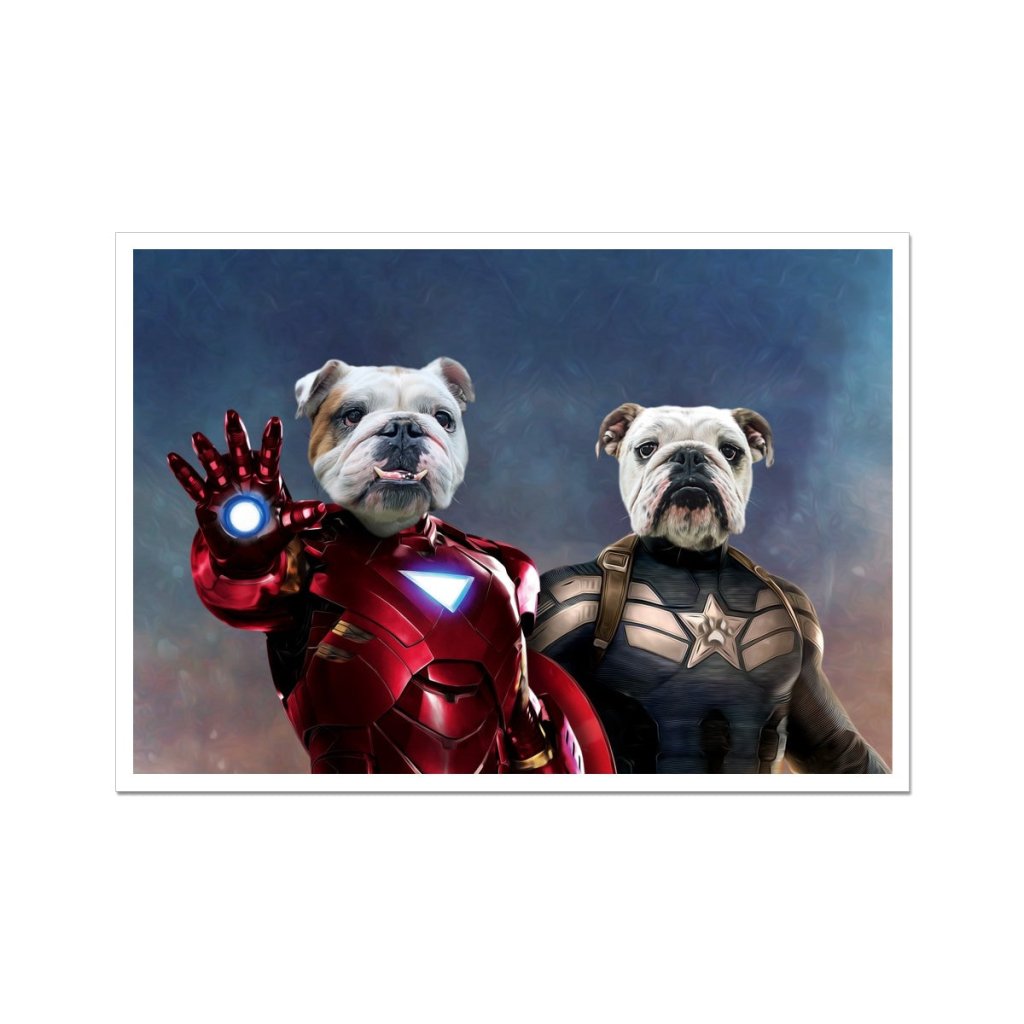 Iron Paw & Captain Pawmerica: Custom Pet Portrait - Paw & Glory - #pet portraits# - #dog portraits# - #pet portraits uk#