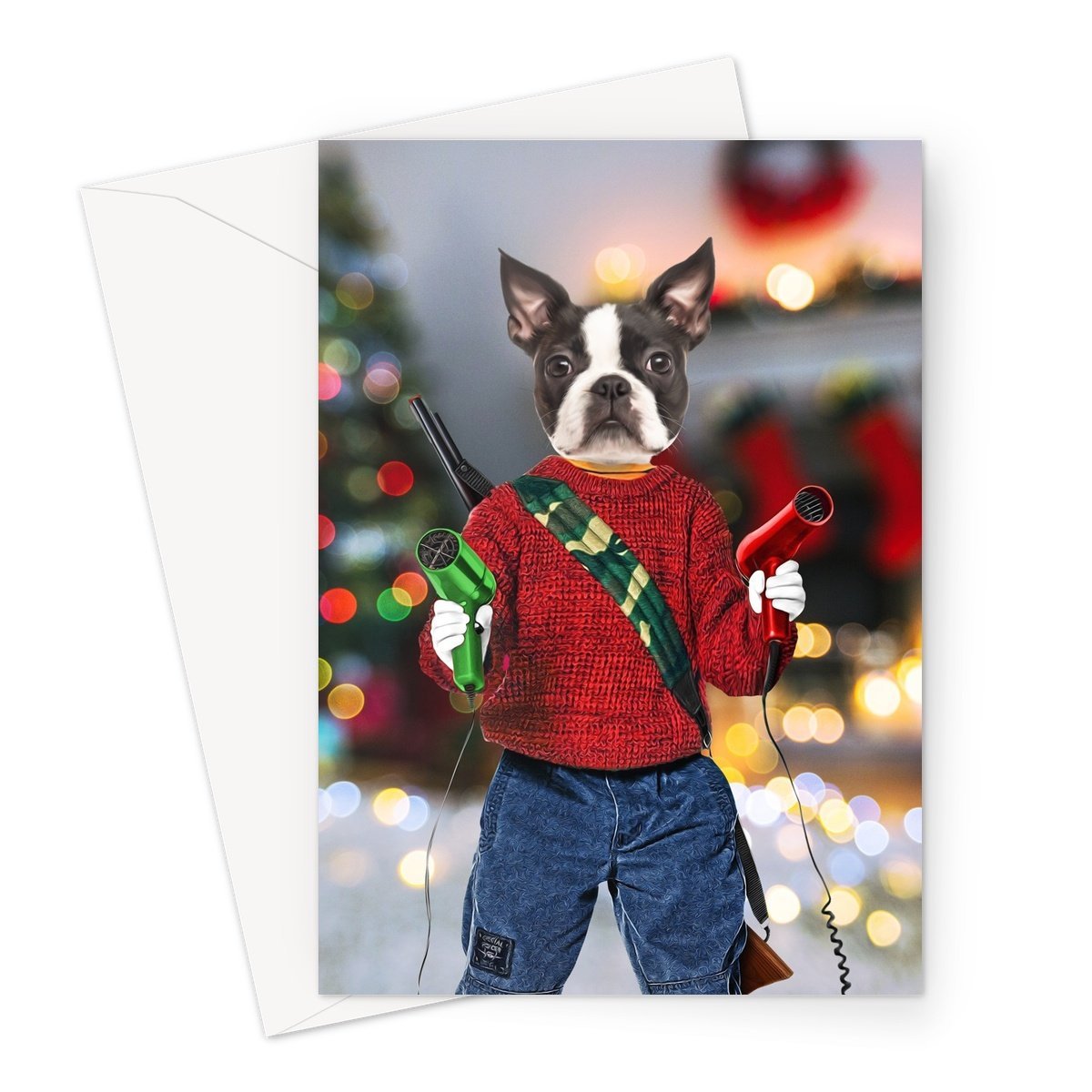 Kevinnn (Home Alone 1 Inspired): Custom Pet Greeting Card - Paw & Glory - pawandglory, original pet portraits, nasa dog portrait, drawing pictures of pets, the general portrait, dog portraits singapore, pet portraits in oils, pet portrait
