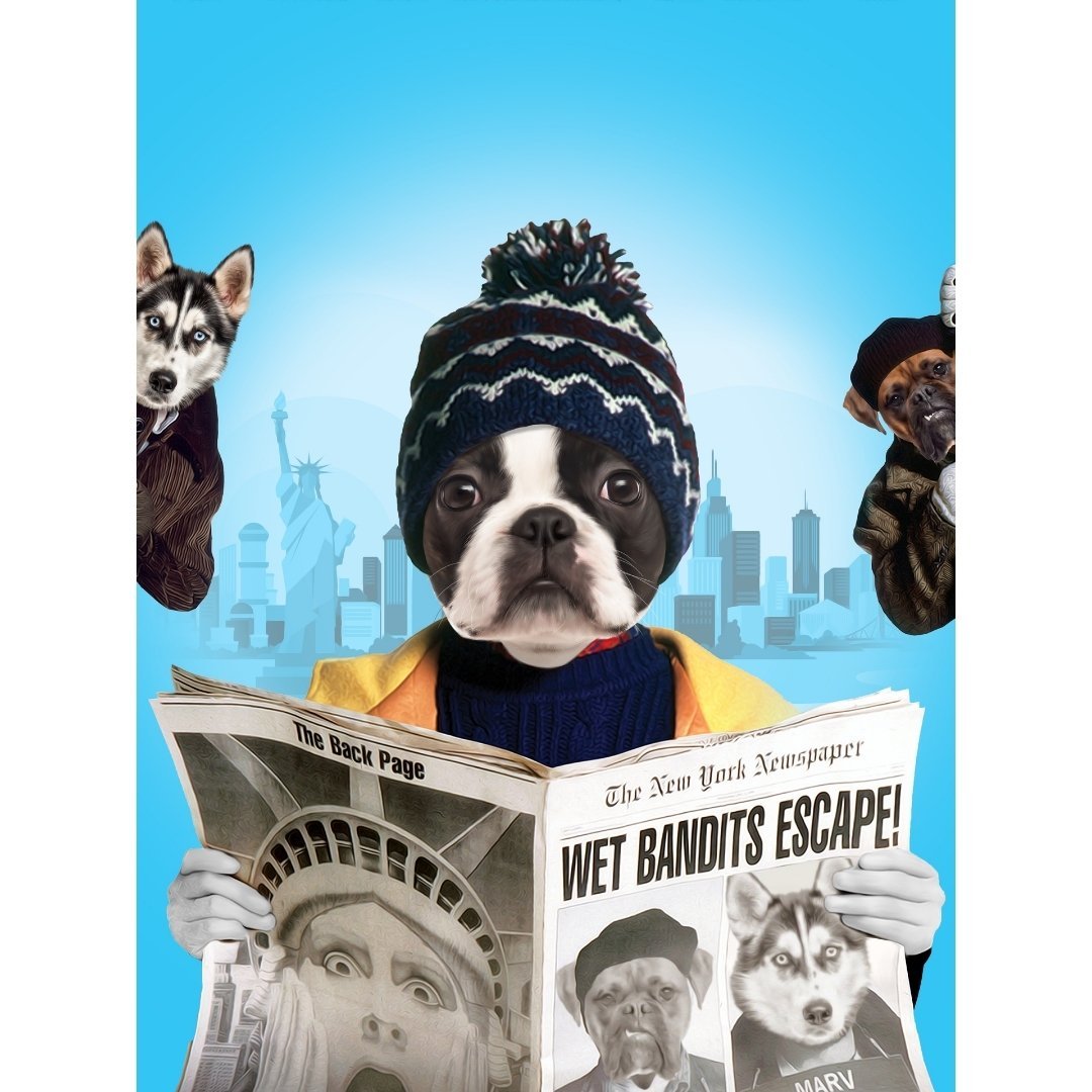 Kevinnn (Home Alone 2 Inspired): Custom Digital Pet Portrait - Paw & Glory, paw and glory, dog canvas art, dog drawing from photo, hogwarts dog houses, dog canvas art, drawing dog portraits, animal portrait artists, pet portraits