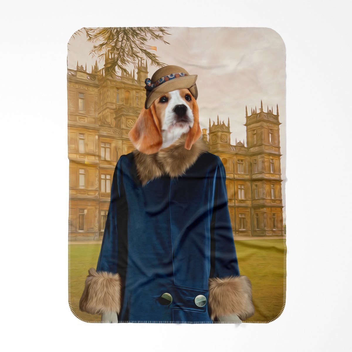 Lady Anne (Downton Abbey Inspired): Custom Pet Blanket - Paw & Glory - #pet portraits# - #dog portraits# - #pet portraits uk#,Paw and glory, Pet portraits blanket,personalized blankets for dogs, my pet on a blanket, dog printed blanket, dog face on blanket, puppy print blanket