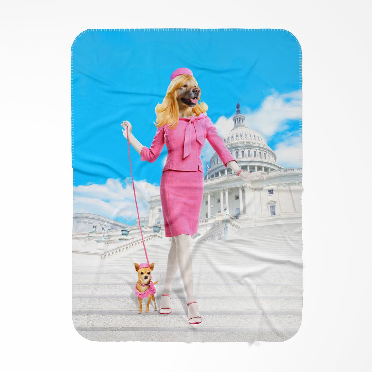 Legally Blonde: Custom Pet Blanket - Paw & Glory - #pet portraits# - #dog portraits# - #pet portraits uk#Paw and glory, Pet portraits blanket,pet blanket, custom dog blanket with picture, custom blankets with dog pictures, blanket with dog on it, pet throw blankets