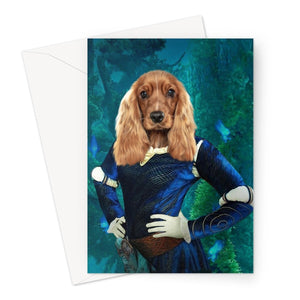 Merida (Brave Inspired): Custom Pet Greeting Card - Paw & Glory - #pet portraits# - #dog portraits# - #pet portraits uk#painted portraits of dogs, portraits pets, portrait of your pet, portrait of your dog, pet photo studio, pet portraits, purrandmutt, crown and paw