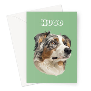 Modern: Custom 1 Pet Greeting Card - Paw & Glory - paw and glory, dog canvas art, dog drawing from photo, hogwarts dog houses, dog canvas art, drawing dog portraits, animal portrait artists, pet portraits