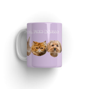 Modern: Custom Four Pet Mug - Paw & Glory - #pet portraits# - #dog portraits# - #pet portraits uk#paw and glory, custom pet portrait Mug,personalized mug designs, make a mug, custom coffee mug, dog person mug, dog picture mug
