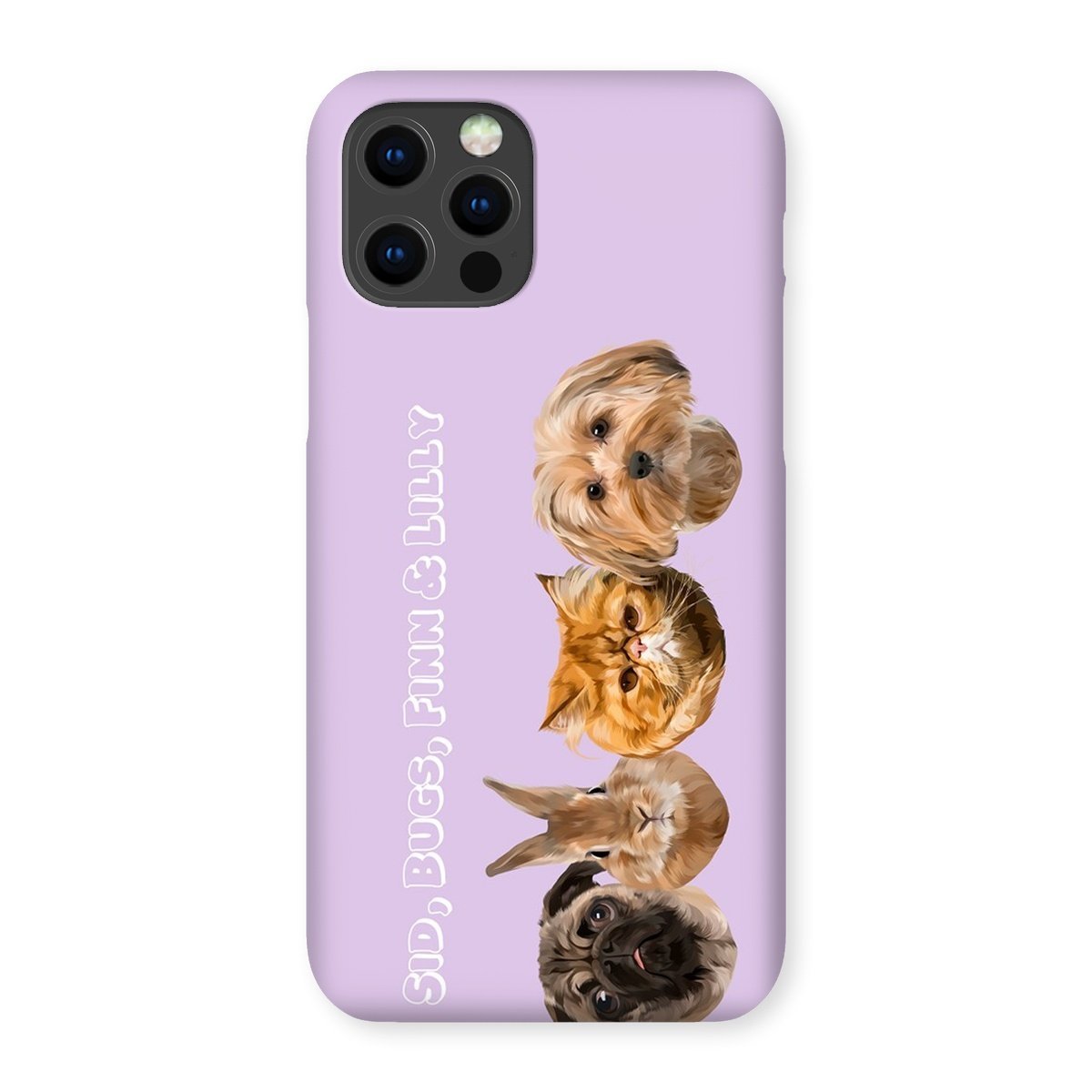 Modern: Custom Four Pet Phone Case - Paw & Glory - pawandglory, puppy phone case, custom dog phone case, iphone 11 case dogs, personalized puppy phone case, life is better with a dog phone case, personalised pet phone case, Pet Portrait phone case,