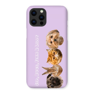 Modern: Custom Four Pet Phone Case - Paw & Glory - pawandglory, puppy phone case, custom dog phone case, iphone 11 case dogs, personalized puppy phone case, life is better with a dog phone case, personalised pet phone case, Pet Portrait phone case,
