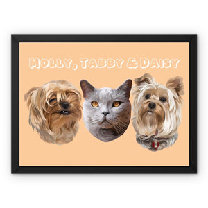 Modern: Custom Three Pet Canvas - Paw & Glory - #pet portraits# - #dog portraits# - #pet portraits uk#pawandglory, pet art canvas,dog picture canvas, dog canvas wall art, the pet on canvas, pet art canvas, personalised cat canvas