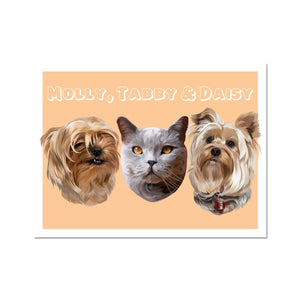 Modern: Custom Three Pet Poster - Paw & Glory - #pet portraits# - #dog portraits# - #pet portraits uk#Paw & Glory, paw and glory, pet portrait admiral, personalized pet and owner canvas, admiral dog portrait, pictures for pets, pet photo clothing, the admiral dog portrait, pet portraits