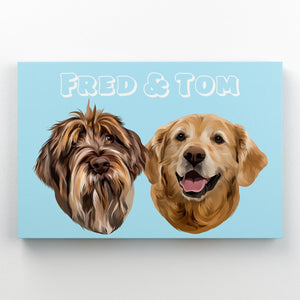 Modern: Custom Two Pet Canvas - Paw & Glory - #pet portraits# - #dog portraits# - #pet portraits uk#pawandglory, pet art canvas,custom pet canvas prints, canvas of your pet, custom pet art canvas, pet custom canvas, custom dog canvas