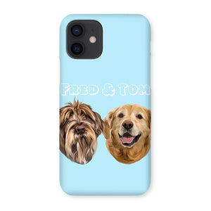 Modern: Custom Two Pet Phone Case - Paw & Glory - pawandglory, pet art phone case, phone case dog, puppy phone case, dog phone case custom, phone case dog, puppy phone case, Pet Portrait phone case,