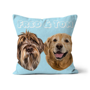 Modern: Custom Two Pet Throw Pillow - Paw & Glory - #pet portraits# - #dog portraits# - #pet portraits uk#paw and glory, pet portraits cushion,personalised cat pillow, dog shaped pillows, custom pillow cover, pillows with dogs picture, my pet pillow