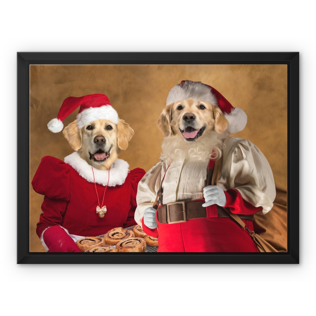 Mr & Mrs Claus: Custom Pet Canvas - Paw & Glory - #pet portraits# - #dog portraits# - #pet portraits uk#paw & glory, custom pet portrait canvas,dog canvas personalized, dog canvas bag, canvas of your pet, pet canvas art, custom pet canvas portraits
