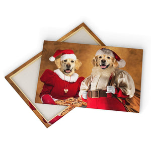 Mr & Mrs Claus: Custom Pet Canvas - Paw & Glory - #pet portraits# - #dog portraits# - #pet portraits uk#paw & glory, pet portraits canvas,custom pet canvas art, personalized dog canvas print, dog canvas custom, canvas of pet, dog canvas painting