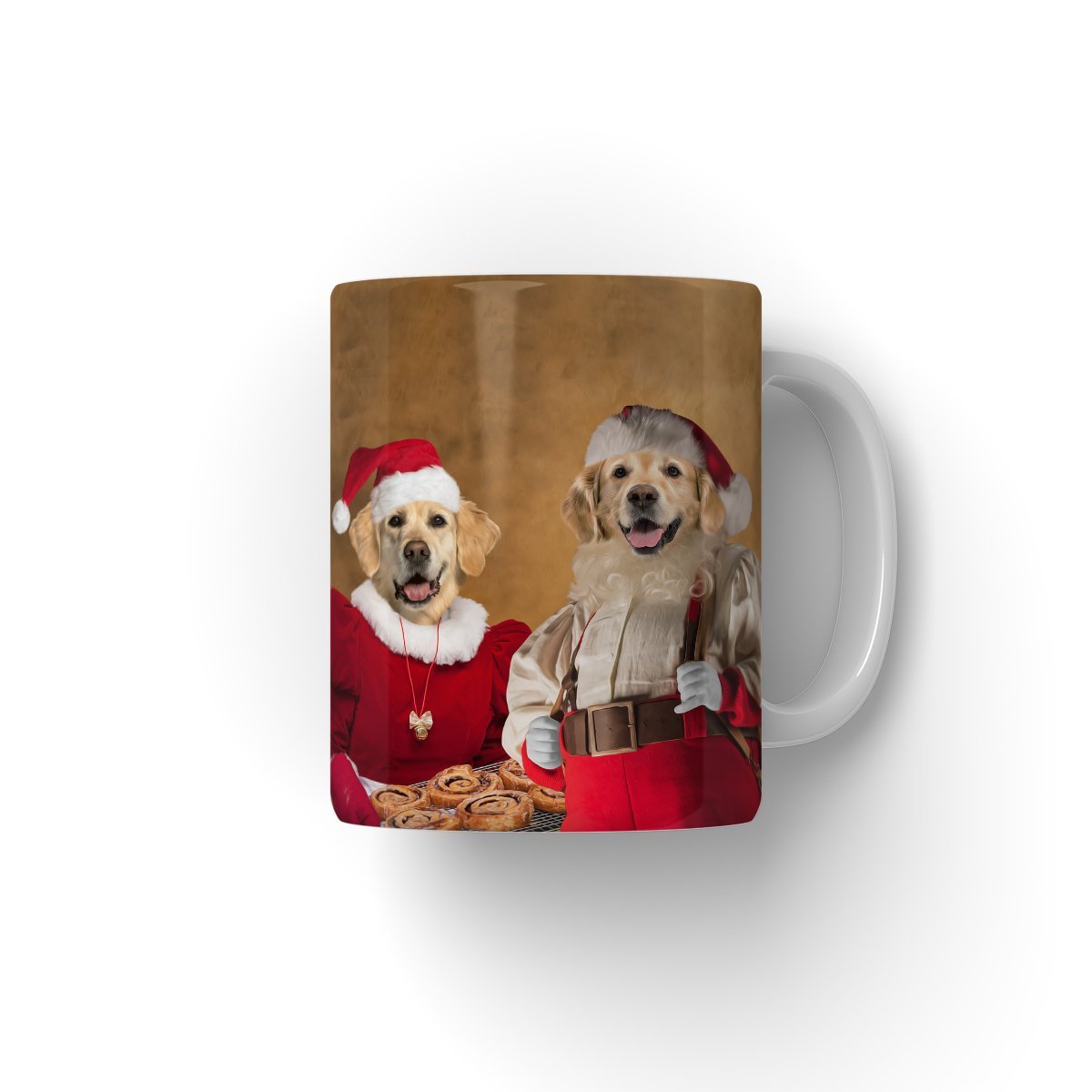 Mr & Mrs Claus: Custom Pet Mug - Paw & Glory - #pet portraits# - #dog portraits# - #pet portraits uk#pawandglory, pet art Mug,coffee mugs gift, make your own mug, personalized pet mugs, mugs with pets, dog picture on coffee mug
