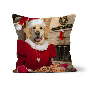 Mrs Claus: Custom Pet Cushion - Paw & Glory - #pet portraits# - #dog portraits# - #pet portraits uk#pawandglory, pet art pillow,dog memory pillow, pillow with pet picture, dog on pillow, dog memory pillow, pet pillow