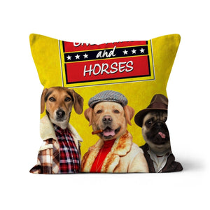 Only Paws and Horses: Custom 3 Pet Cushion - Paw & Glory - #pet portraits# - #dog portraits# - #pet portraits uk#paw & glory, custom pet portrait pillow,dog on pillow, custom cat pillows, pet pillow, custom pillow of pet, pillow personalized