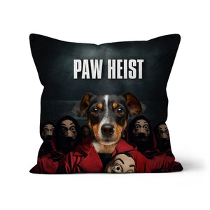 Paw Heist: Custom Pet Throw Pillow - Paw & Glory - #pet portraits# - #dog portraits# - #pet portraits uk#paw & glory, custom pet portrait pillow,personalised dog pillows, dog photo on pillow, pillow with dogs face, dog pillow cases, pillow custom, pet custom pillow