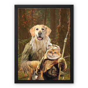 Pawbecca & Ewok (Star Wars Inspired): Custom Pet Canvas - Paw & Glory - #pet portraits# - #dog portraits# - #pet portraits uk#paw & glory, custom pet portrait canvas,dog portrait canvas, dog canvas art, personalised cat canvas, pet canvas print, dog canvas custom