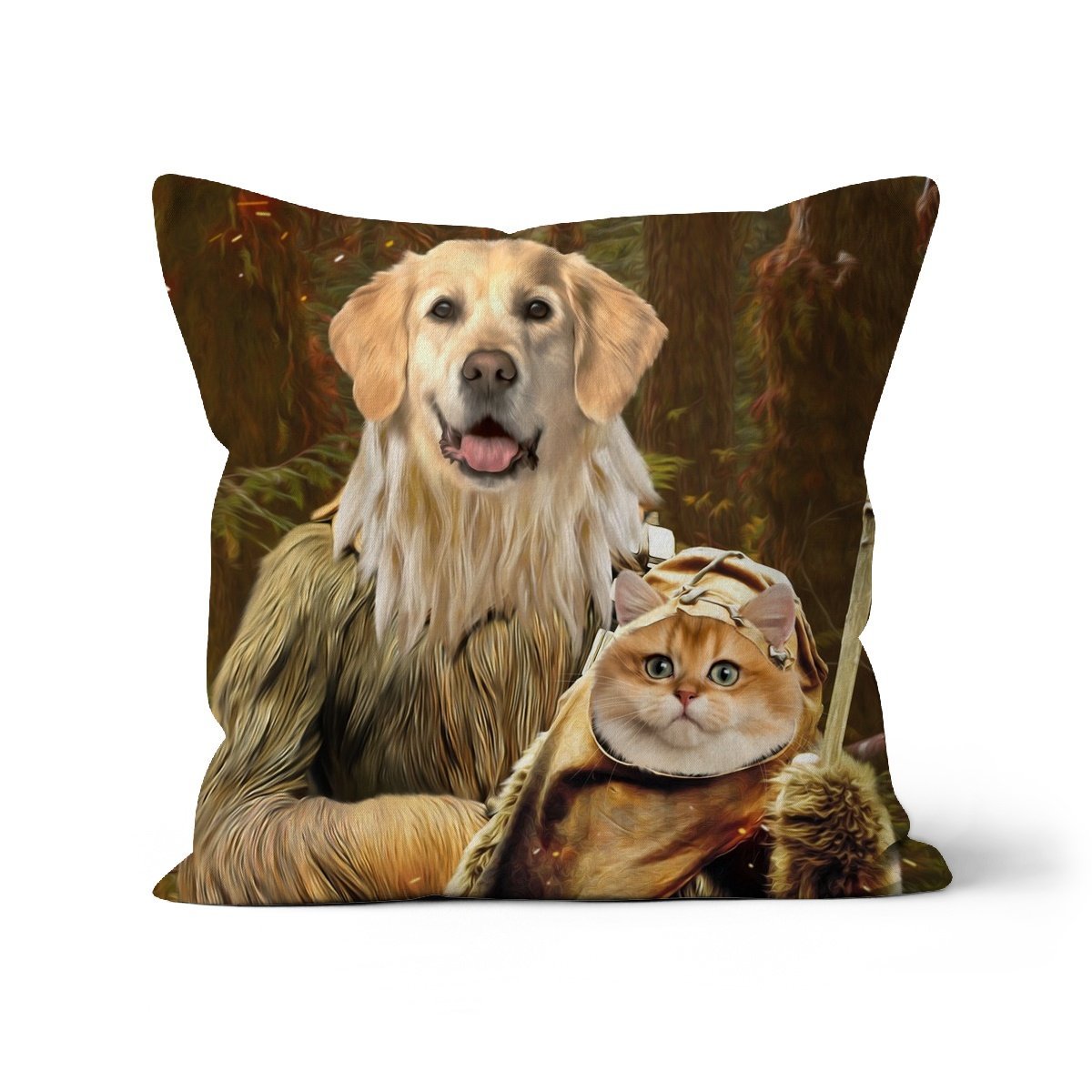 Pawbecca & Ewok (Star Wars Inspired): Custom Pet Cushion - Paw & Glory - #pet portraits# - #dog portraits# - #pet portraits uk#paw and glory, custom pet portrait cushion,dog memory pillow, photo pet pillow, custom pillow of your pet, pet pillow, custom cat pillows