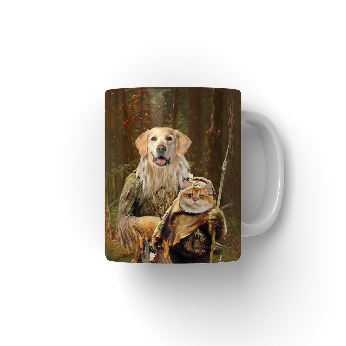 Pawbecca & Ewok (Star Wars Inspired): Custom Pet Mug - Paw & Glory - #pet portraits# - #dog portraits# - #pet portraits uk#pawandglory, pet art Mug,mug with dogs face on it, dog picture mug, dog coffee mugs personalized, put your pet on a mug, personalized pet coffee mugs