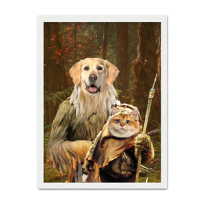 Pawbecca & Ewok (Star Wars Inspired): Custom Pet Portrait - Paw & Glory, paw and glory, dog drawing from photo, professional pet photos, animal portrait pictures, personalized dog portrait, royal cat portrait, in home pet photography, pet portraits