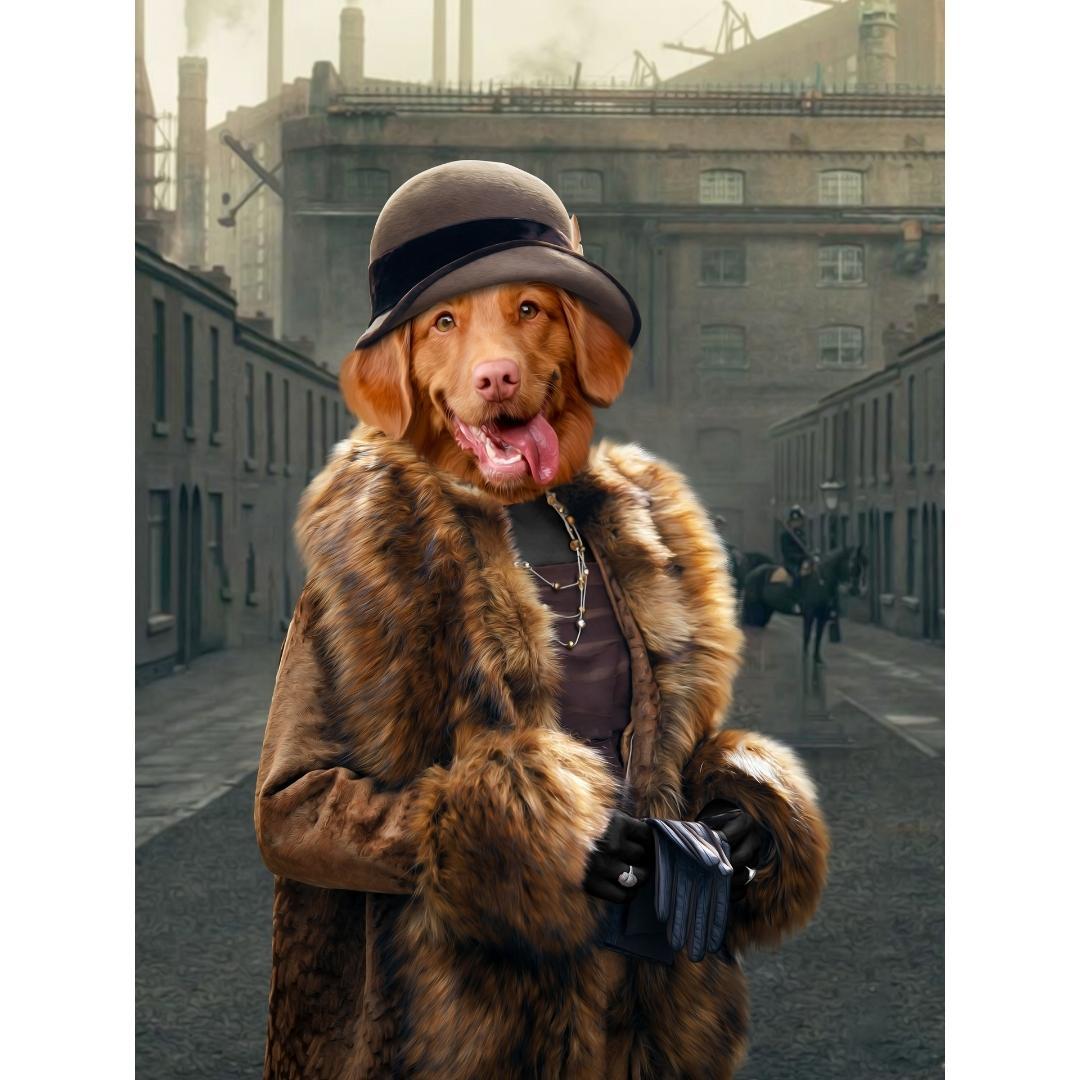 Peaky Blinders (Female): Custom Digital Pet Portrait - Paw & Glory, paw and glory, pictures for pets, in home pet photography, best dog paintings, custom pet portraits south africa, louvenir pet portrait, pet photo clothing, pet portraits
