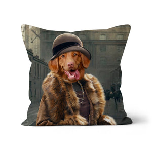 Peaky Blinders (Female): Custom Pet Cushion - Paw & Glory - #pet portraits# - #dog portraits# - #pet portraits uk#paw and glory, custom pet portrait cushion,pet face pillows, pillow personalized, dog personalized pillow, pillow with pet picture, dog pillows personalized
