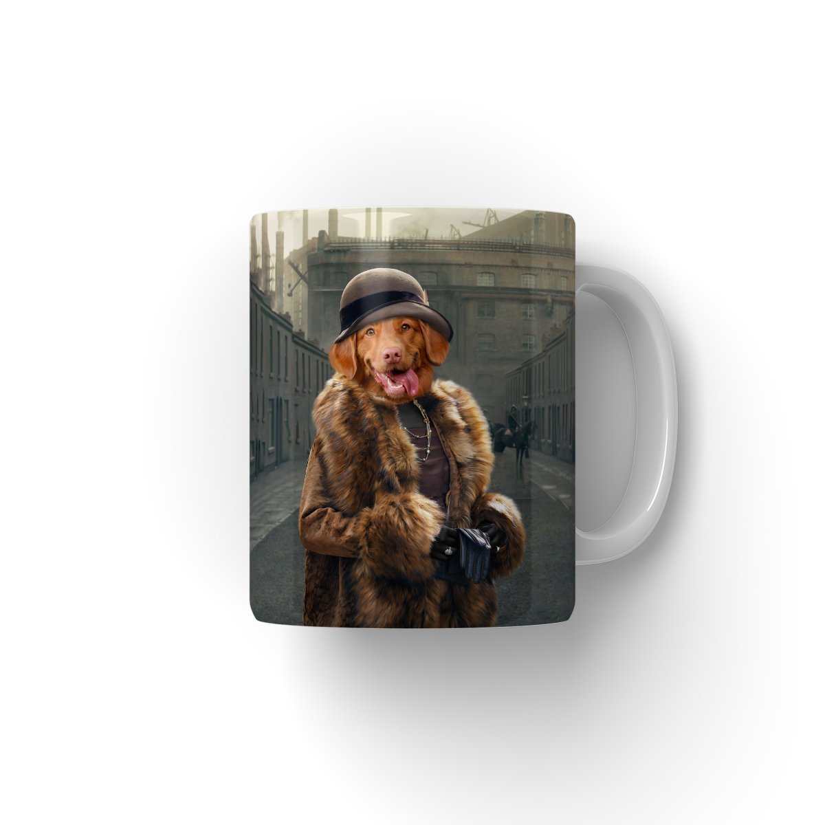 Peaky Blinders (Female): Custom Pet Mug - Paw & Glory - #pet portraits# - #dog portraits# - #pet portraits uk#paw & glory, pet portraits Mug,dog and owner mugs, funny dog mugs, picture in coffee mug, dog breed mugs, personalized mug designs