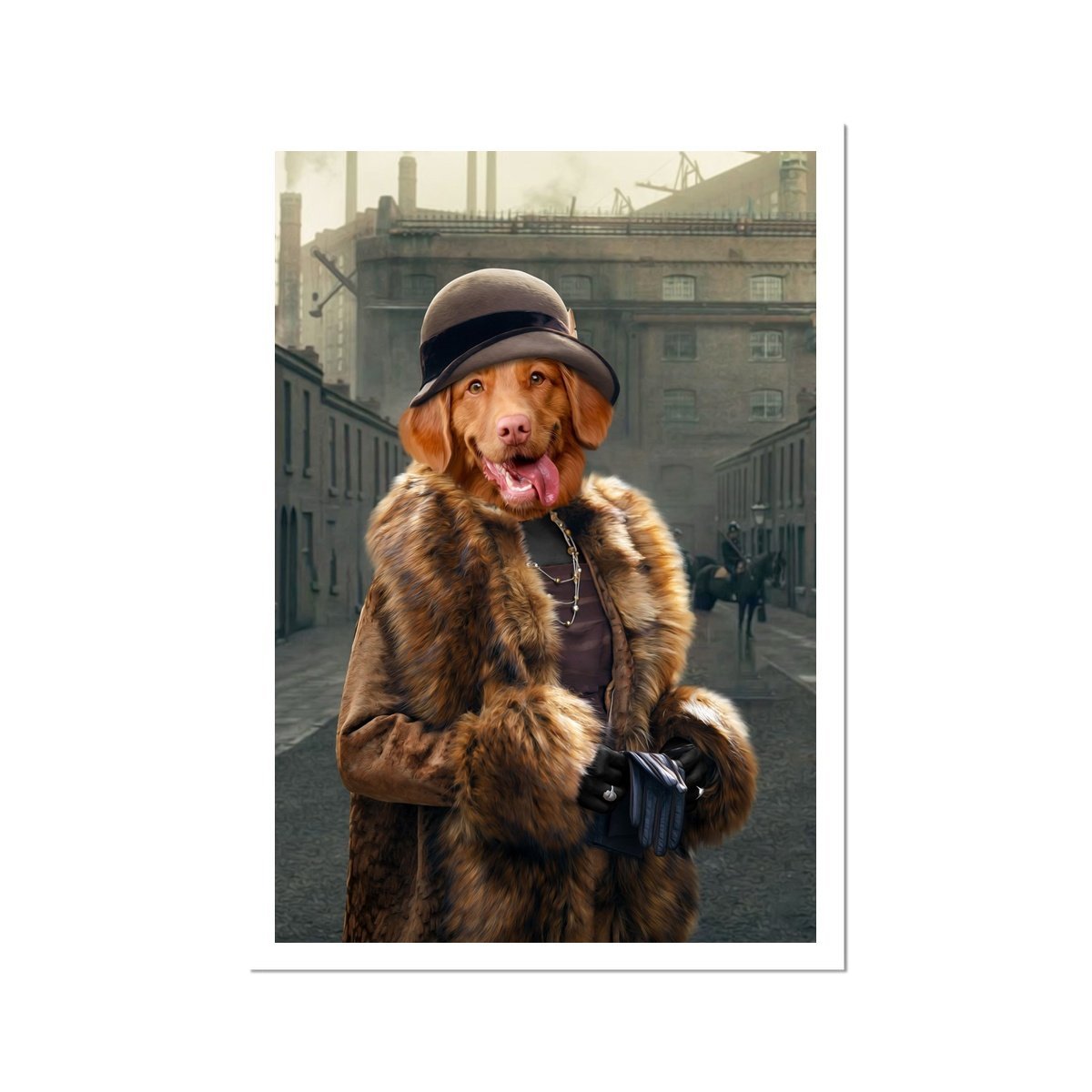 Peaky Blinders (Female): Custom Pet Poster - Paw & Glory - #pet portraits# - #dog portraits# - #pet portraits uk#Paw & Glory, paw and glory, funny dog paintings, funny dog paintings, nasa dog portrait, dog canvas art, dog portraits colorful, pet portraits