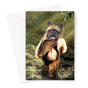 Pet E-Wok: Custom Pet Greeting Card - Paw & Glory - paw and glory, funny dog paintings, funny dog paintings, nasa dog portrait, dog canvas art, dog portraits colorful, pet portraits