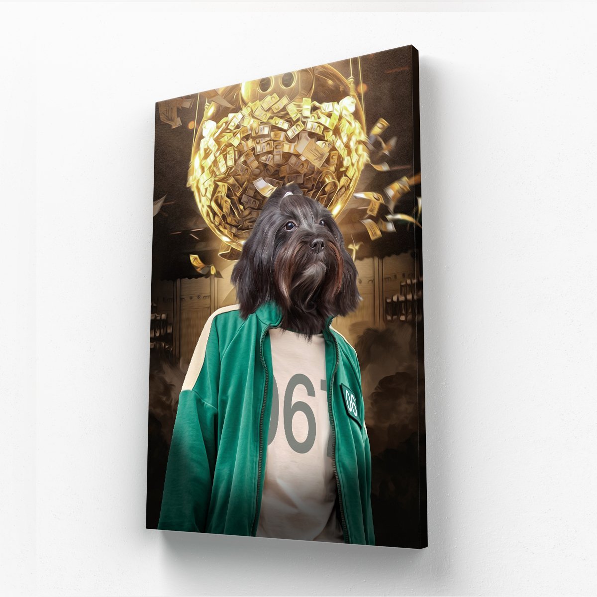 Player 067 (Squid Games Inspired): Custom Pet Canvas - Paw & Glory - #pet portraits# - #dog portraits# - #pet portraits uk#pawandglory, pet art canvas,pet on canvas uk, dog photo on canvas, pet canvas print, dog canvas art custom, custom pet art canvas