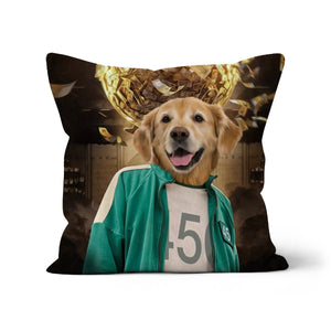 Player 456 (Squid Games Inspired): Custom Pet Cushion - Paw & Glory - #pet portraits# - #dog portraits# - #pet portraits uk#paw & glory, pet portraits pillow,dog pillow custom, photo pet pillow, my pet pillow, personalised cat pillow, dog memory pillow