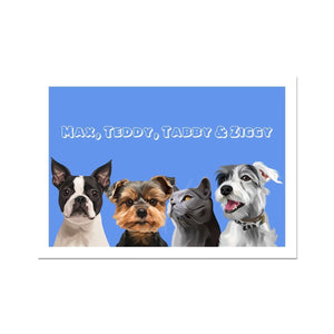 Print Your Digital 4 Pet Artwork On A Portrait - Paw & Glory, paw and glory, in home pet photography, dog portraits colorful, admiral dog portrait, dog drawing from photo, cat picture painting, pet portraits