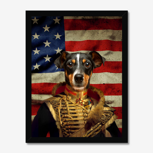 The Colonel USA Flag Edition: Custom Pet Portrait - Paw & Glory, paw and glory, funny dog paintings, drawing pictures of pets, dog portraits singapore, minimal dog art, pet photo clothing, animal portrait pictures, pet portrait