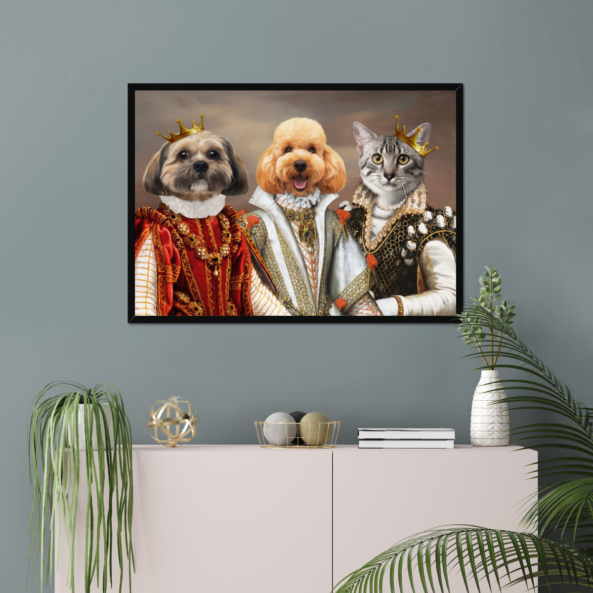 The Queens: Custom Pet Portrait - Paw & Glory, pawandglory, custom pet painting, dog canvas art, best dog artists, pet portraits usa, professional pet photos, dog portrait painting, pet portrait