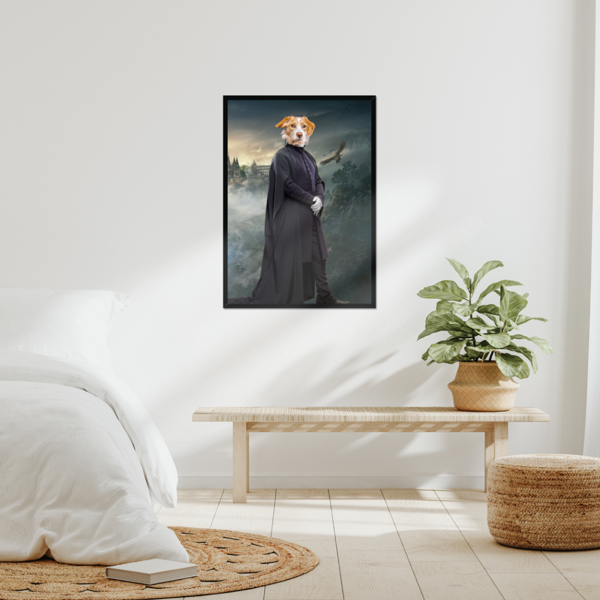 Professor Snape (Harry Potter Inspired): Custom Pet Portrait - Paw & Glory, paw and glory, cat picture painting, dog portrait painting, painting of your dog, professional pet photos, dog portraits colorful, best dog artists, pet portraits