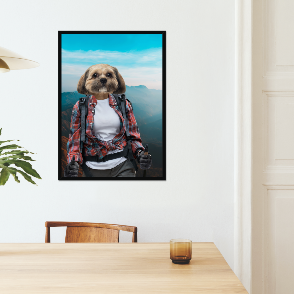 The Hiker: Custom Pet Portrait - Paw & Glory, paw and glory, noble cat portrait, dog face on portrait, renaissance pet portraits app, dog victorian painting, dog photo to art, pet artists uk, pet portrait