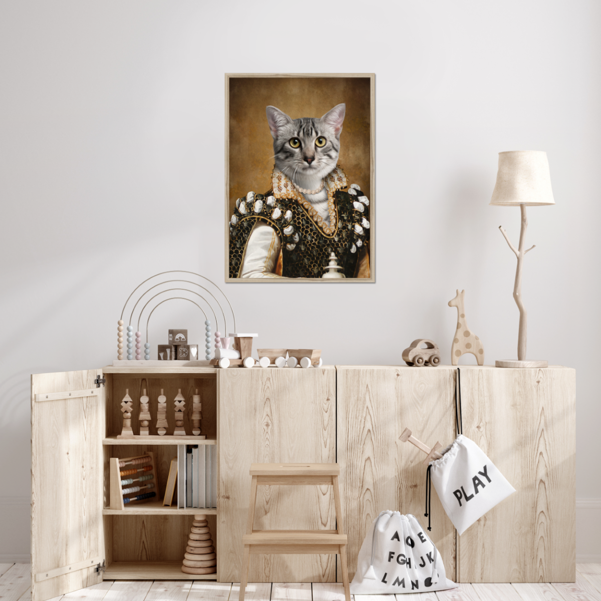 The Savant: Custom Framed Pet Portrait - Paw & Glory, paw and glory, dogs in uniform prints, victorian pet portraits, in home pet photography, pet photos on canvas, star wars dog painting, pet portraits