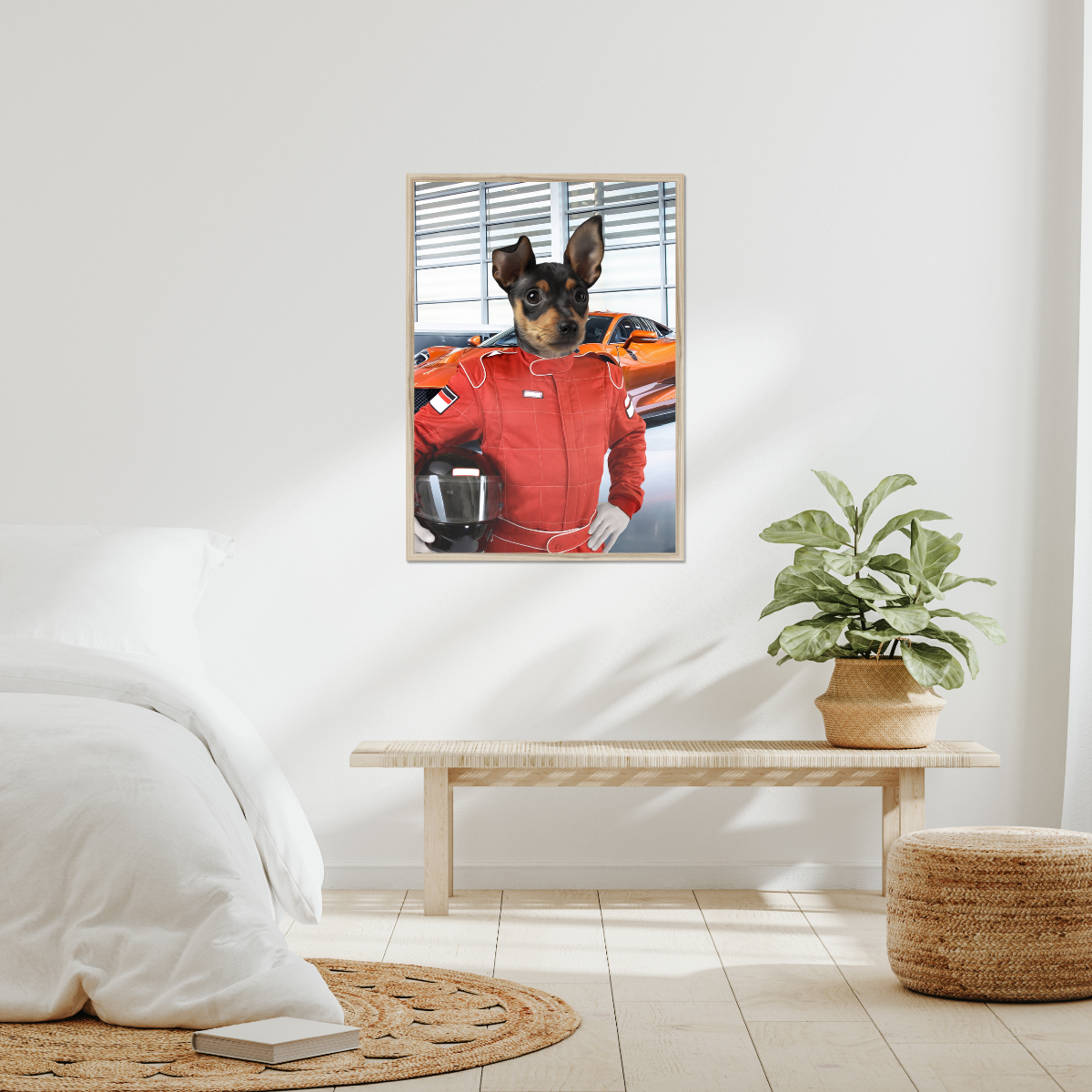 The Nascar Racer: Custom Pet Portrait - Paw & Glory, paw and glory, professional pet photos, painting of your dog, dog portraits colorful, custom pet portraits south africa, minimal dog art, dog portraits colorful, pet portraits