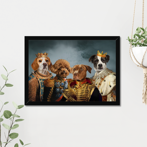 The Male Royals: Custom Pet Portrait , Paw & Glory, paw and glory, painting pet portraits, picture pet, west and willow, portrait pets, painting of pet, paw print medals, pet picture frames,