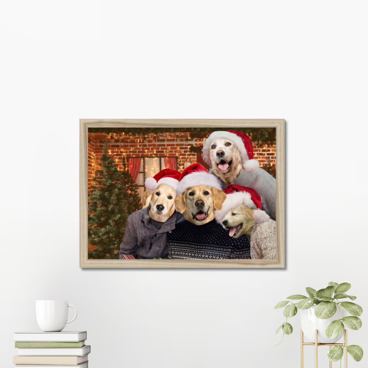 The Christmas Family: Custom Pet Portrait - Paw & Glory, pawandglory, dog portrait background colors, digital pet paintings, pictures for pets, painting pets, louvenir pet portrait, pet photo clothing, pet portraits