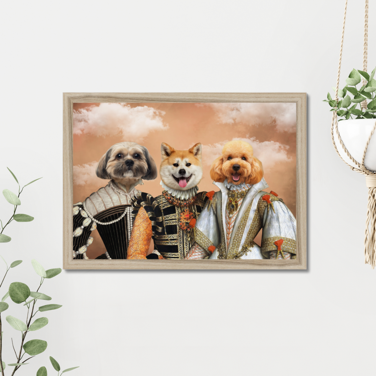 The Dignified 3: Custom Framed Pet Portrait - Paw & Glory, pawandglory, best dog paintings, the admiral dog portrait, pictures for pets, original pet portraits, painting of your dog, admiral pet portrait, pet portrait