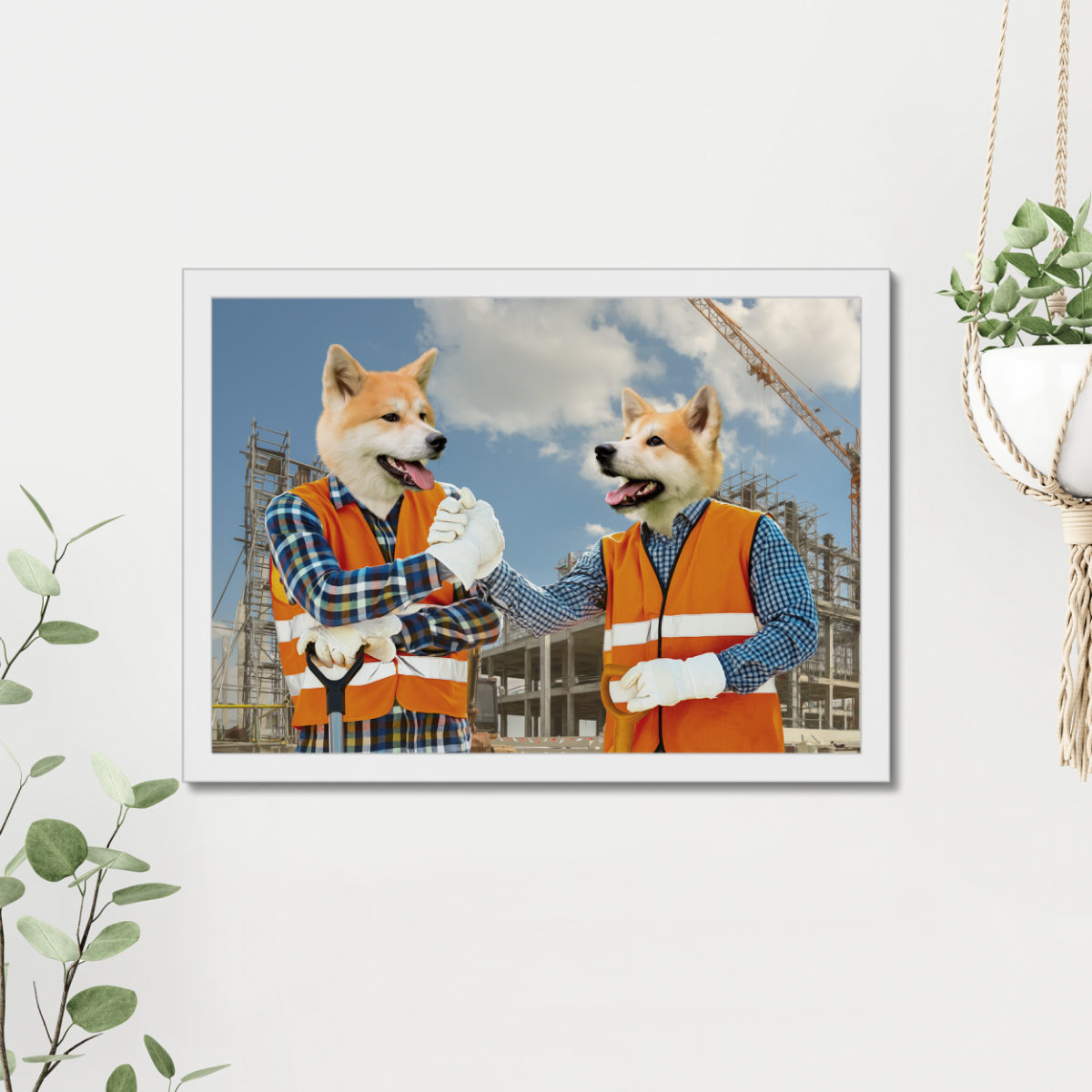 The Construction Workmates: Custom Pet Portrait - Paw & Glory, paw and glory, dog portraits admiral, animal portrait pictures, drawing pictures of pets, admiral dog portrait, custom pet paintings, custom pet painting, pet portraits
