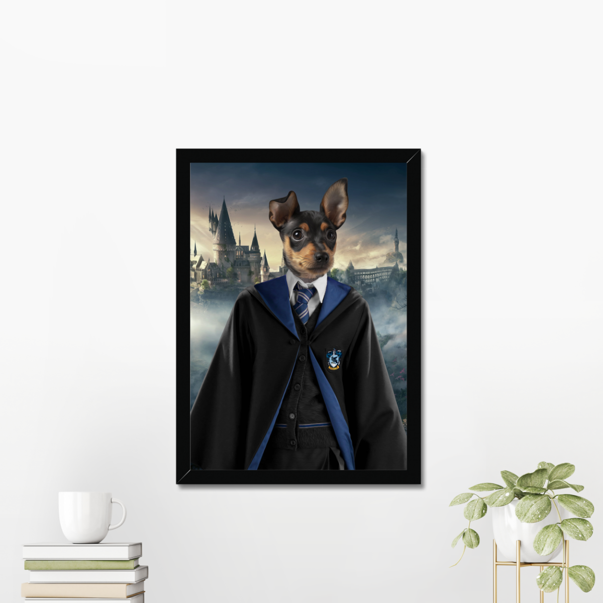 Ravenclaw (Harry Potter Inspired): Custom Pet Portrait - Paw & Glory, paw and glory, nasa dog portrait, in home pet photography, small dog portrait, dog portraits colorful, for pet portraits, dog portraits admiral, pet portraits