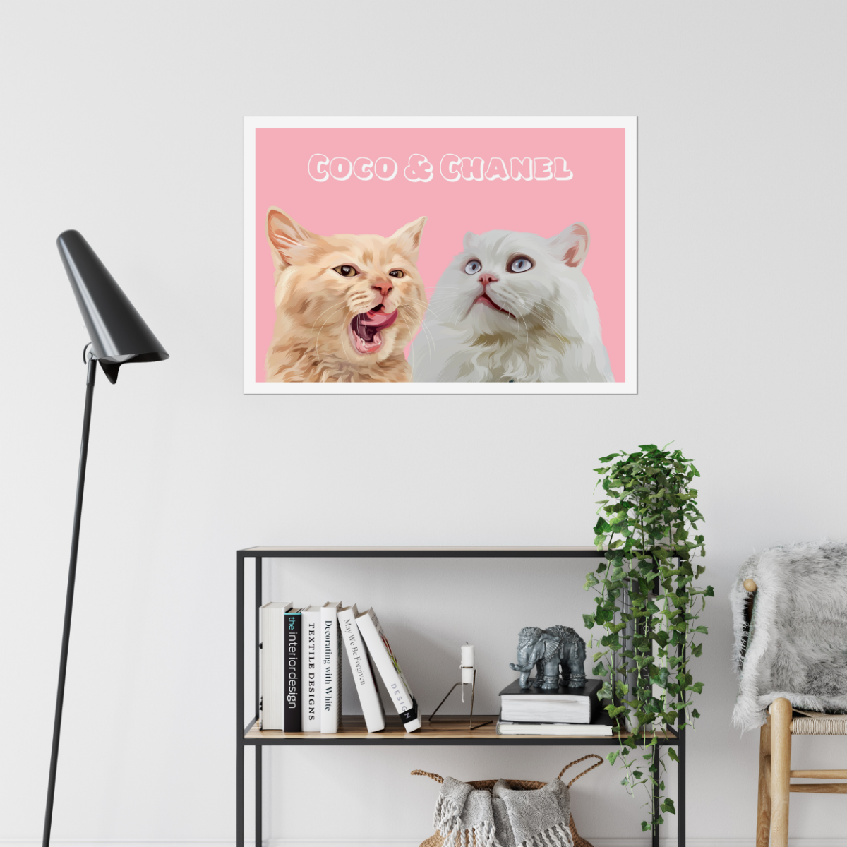 Modern: Custom Two Pet Poster - Paw & Glory - #pet portraits# - #dog portraits# - #pet portraits uk#Paw & Glory, pawandglory, in home pet photography, paintings of pets from photos, in home pet photography, pictures for pets, hogwarts dog houses, cat picture painting, pet portrait