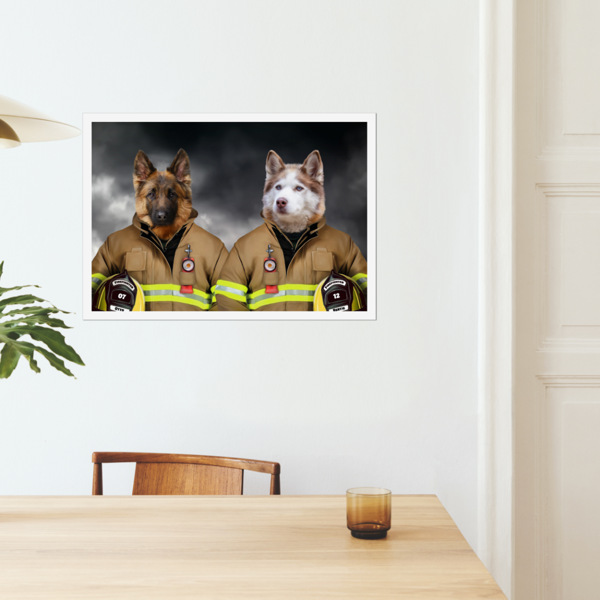 The Firemen: Custom Pet Poster - Paw & Glory - #pet portraits# - #dog portraits# - #pet portraits uk#Paw & Glory, paw and glory, pets canvas crown and paw ad portraits of your dog personalised pet painting medieval pet portrait cat painting from photo pet portrait