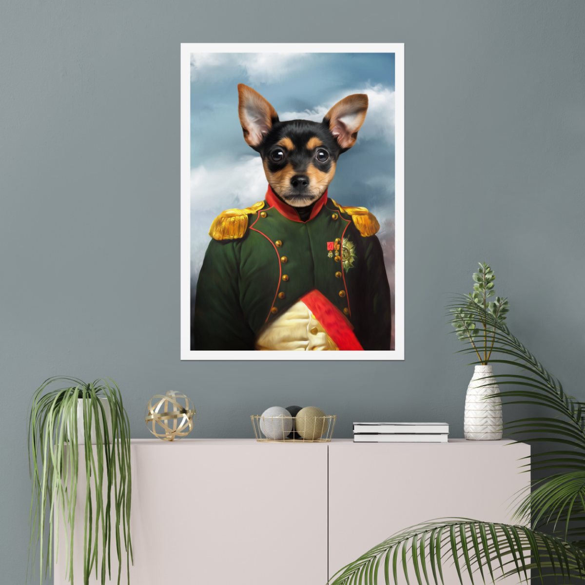 The Dignitary: Custom Pet Poster - Paw & Glory - #pet portraits# - #dog portraits# - #pet portraits uk#Paw & Glory, paw and glory, custom pet portraits canvas pet portrait with costume pet portrait illustration, pet portraits general noble pawtrait, peaky blinders pet portrait pet portraits