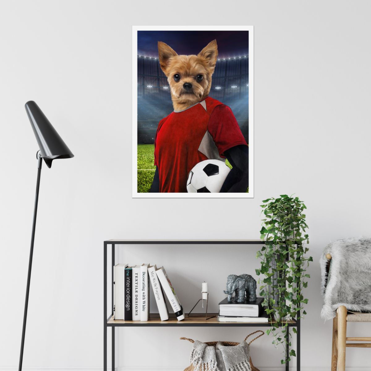 The Football Player: Custom Pet Poster - Paw & Glory - #pet portraits# - #dog portraits# - #pet portraits uk#Paw & Glory, paw and glory, astronaut dog photo pet portraits artists near me old paintings of dogs pet portrait artist uk, funny custom dog portraits mimi vang olsen pet portraits pet portraits
